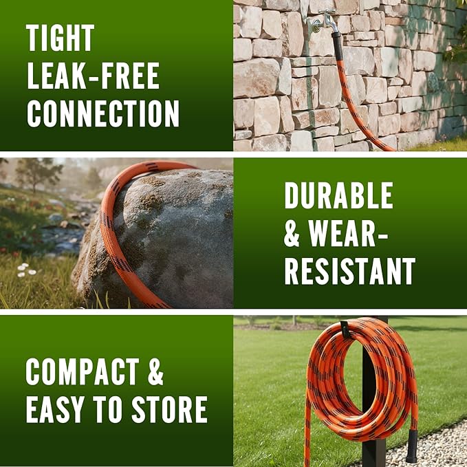 Garden Hose 100 ft, Water Hose Heavy Duty, Flexible Lightweight Non-Expanding Hose with 10 Function Sprayer, Leak-Proof, Burst-Resistant, High-Pressure, Anti-Kink for Yard and Outdoor