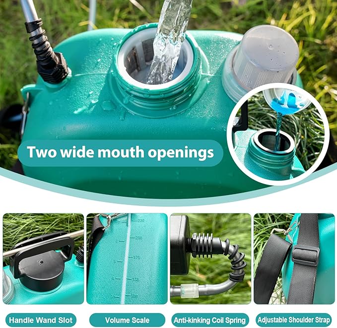 Battery Powered Sprayer 2 Gallon, 2025 Upgraded Electric Weed Sprayer with 3 Spray Forces, Battery Indicator, Rechargeable Handle,4 Mist Nozzles,23.6" Retractable Wand,Shoulder Strap, for Lawn&Garden