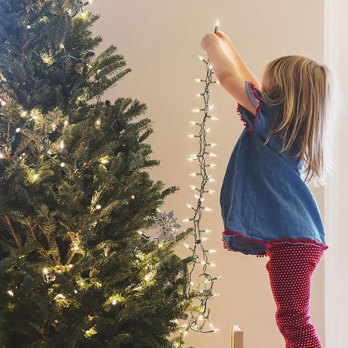 Christmas Lights 105ft 300 LED Battery String Lights with Timer Memory Function or Battery Powered Waterproof String Light for Indoor Outdoor Decoration