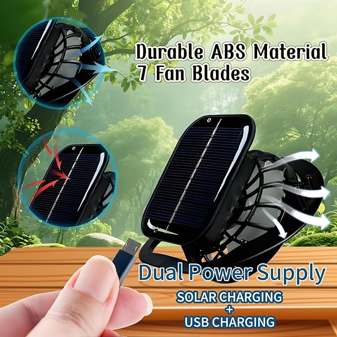 Solar Fan Hat Wide Brim Solar Fan Outdoor Fishing Hat Solar Powered Fan Sun Hat with 2 Removable Fans for Hiking Gardening