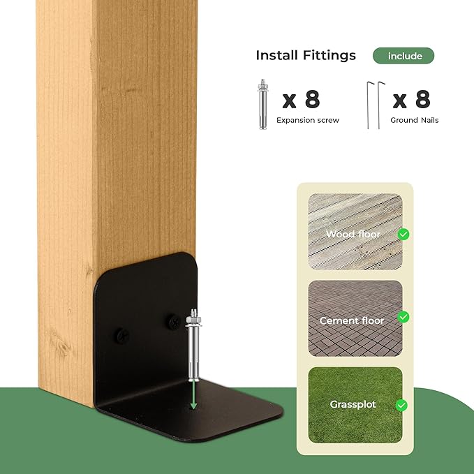 10' x 14' Wood Pergola Outdoor, Patio Pergola Solid Structure with Shelves, Painted Wood Frame with Arched Top for Garden Porch Deck,Brown