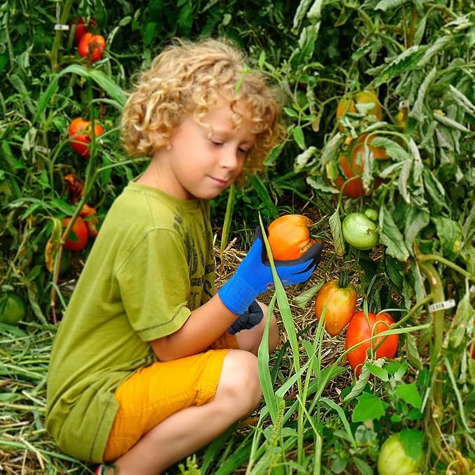 Evridwear Kids Gardening Gloves for Boys Girls Outdoor Yard Work,Planting (3-12 years)