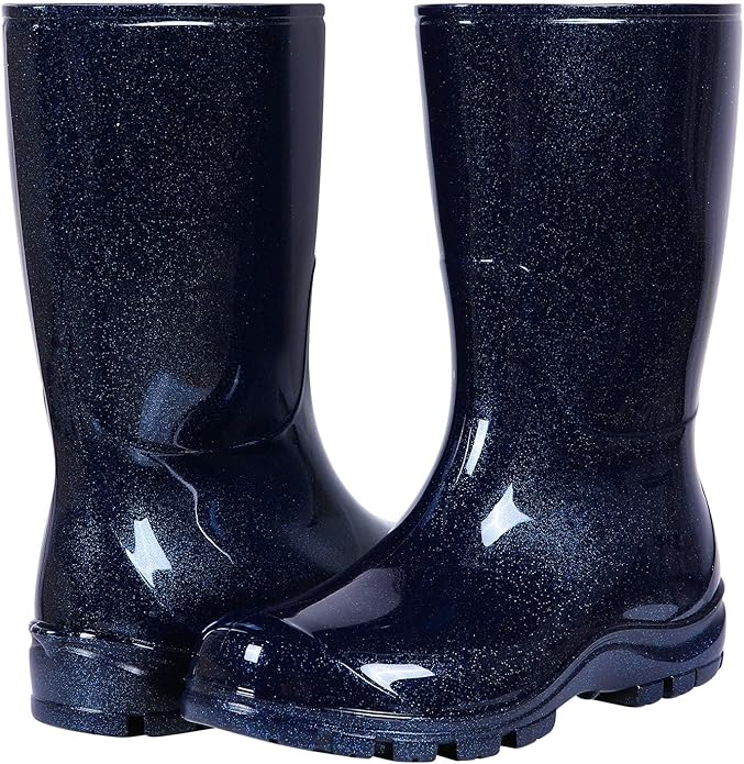 Asgard Women's Mid Calf Rain Boots Printed Waterproof Rubber Boots Short Garden Shose