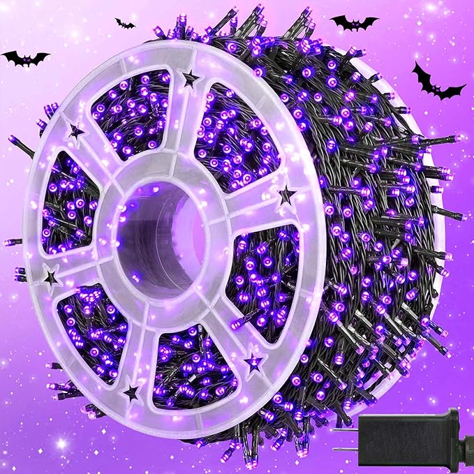 kemooie 500 LED Outdoor Fairy String Lights, 164 FT 8 Lighting Mode Plug in String Waterproof Light, for Outdoor Birthday Christmas Wedding Party Garden Balcony Decor (Purple)