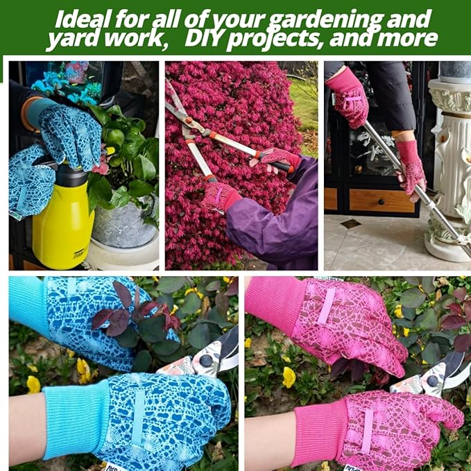 Thorn Proof&Puncture Resistant Gardening Gloves with Grip,Garden Glove for Women, Leather Yard Work Gifts