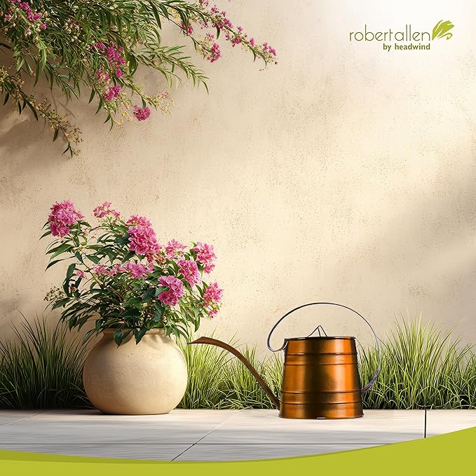 Headwind Danbury Vintage Watering Can – 1/2 Gallon Tango Orange Decorative Galvanized Large Metal Watering Can Planter for Outdoor & Indoor – Antique Style by Robert Allen