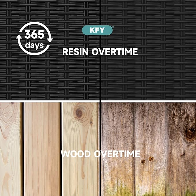 30 Gallon Waterproof Resin Deck Box, UV Resistant Outdoor Storage for Garden, Patio, Porch, Delivery, Rattan Black