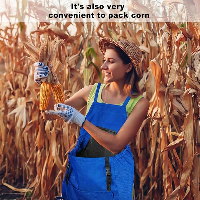 Gardening Apron, Garden Apron with Quick Release Pockets,Water Resistant Oxford with Adjustment Cross Strap,Farm Work