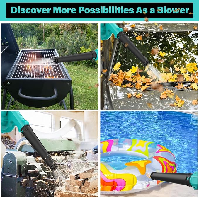 Electric Diatomaceous Earth Duster Compatible for Makita 18V Battery(Battery Not Included), Garden Dust Applicator with 1L Capacity and 7.5" Nozzle, Versatile Leaf Blower & Powder Sprayer