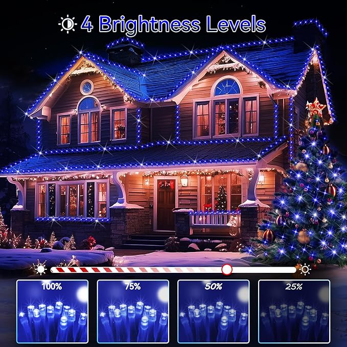 Hezbjiti Christmas String Lights Outdoor, 1000 LED 394ft 8 Lighting Modes Christmas Fairy Lights with Remote and Timer for Home, Birthday, Wedding, Party, Tree Decorations (1000 LED, Blue)