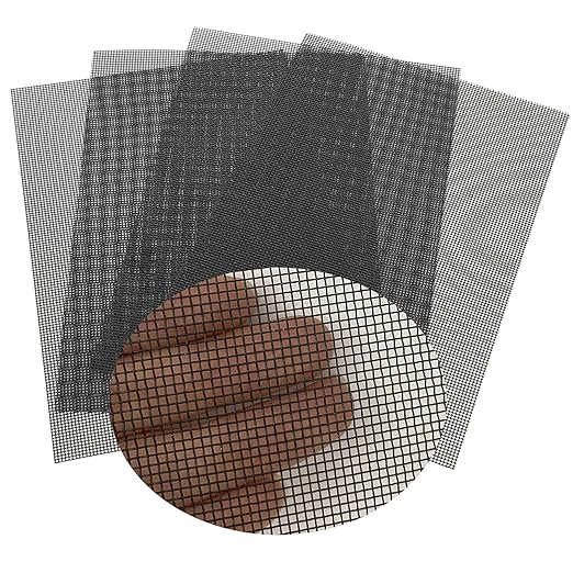 Wire Mesh Sheet, 4 Pack 16 Mesh Woven PVC Coated Galvanized 8 × 12 inch（30 X 21CM） Woven Wire Mesh for Vent, Cage, Cabinets Mesh, DIY Project.