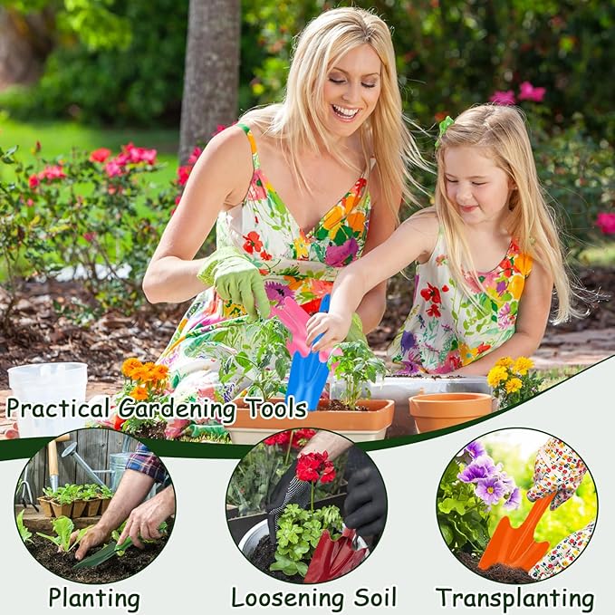 18 Pcs Colorful Garden Shovels Small Metal Hand Trowel Set for Gardening Teens Adults Mini Digging Tools for Succulent Flower Soil Planting Weeding Transplanting, 6 Colors (11 X 3 Inch)