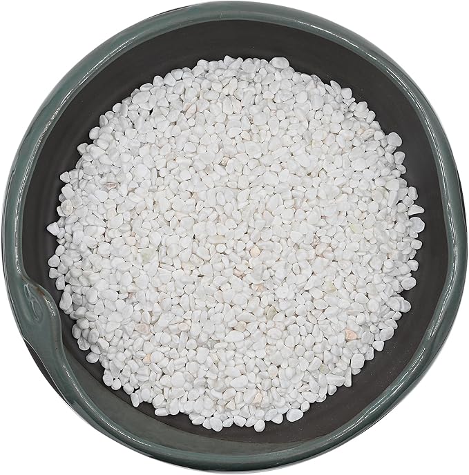 2 LBS White Pea Gravel, Natural Succulent and Cactus Gravel Pebbles, Pebbles for Indoor Plants, Natural Gardens Mulching, for Houseplants, for Aquarium Gravel, to Maintain Soil Aeration(4-6mm)