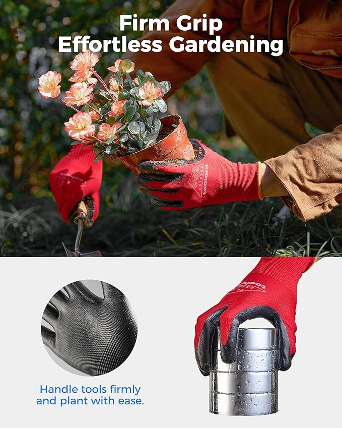 toolant Nitrile Coating Work Gloves for Men, Superior Oil Resistance, Safety Work Gloves with Grip, Touch Screen