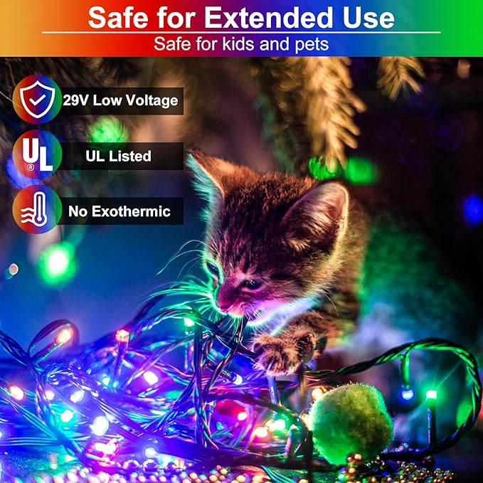 328FT 1000 LED Christmas Lights, Plug in Multicolor Christmas Tree Lights Outdoor with Timer and 8 Modes, Green Wire Waterproof String Lights for Indoor Yard Patio Xmas Holiday Decorations