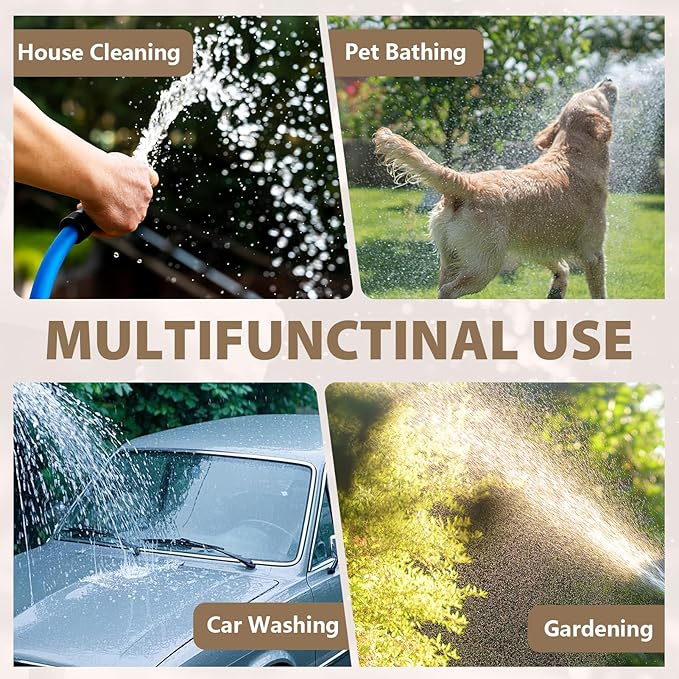 5/8" Female to Female Hot/Cold Water Leader Hose 3ft, -50℉ to 190℉ Flexible,Burst 600 Psi 3/4" Brass Fittings with Swivel Grip Handle for Outdoor,Yard, Farm, Blue