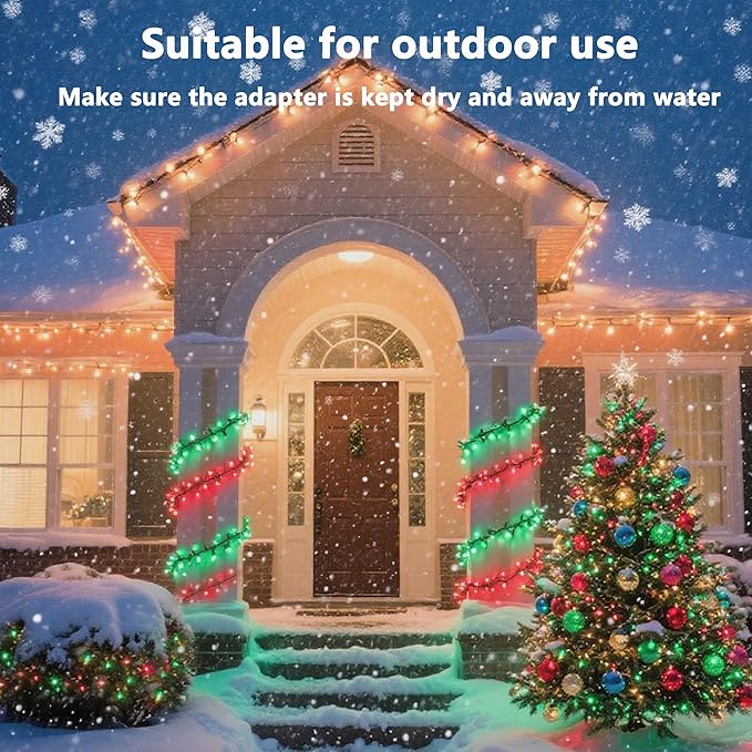 Joomer Christmas String Lights - 66FT 200LED RGB String Lights with Remote, Waterproof Outdoor Indoor with Timer Memory Function for Tree, Yard, Christmas Decor (Non-Connectable)