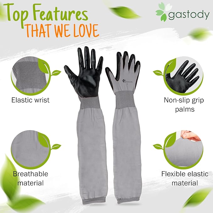Long Sleeve Gardening Gloves Women and Men - Long Cuff Garden Gloves, Multipurpose Heavy Duty Outdoor and Indoor