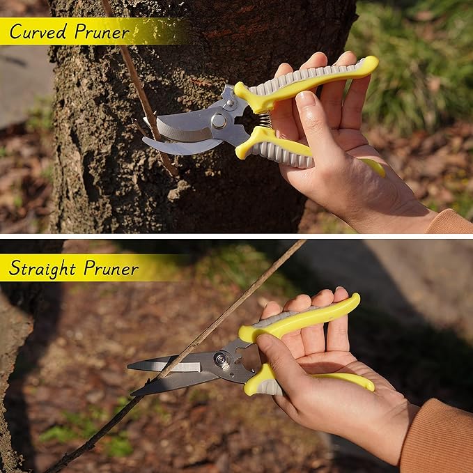 Elevon Garden Tool Set, 9 PCS Stainless Steel Heavy Garden Tools, Garden Tool Set with Waterproof Storage Bag, Suitable for Planting, Digging and Pruning, The Best Choice for Garden Lovers