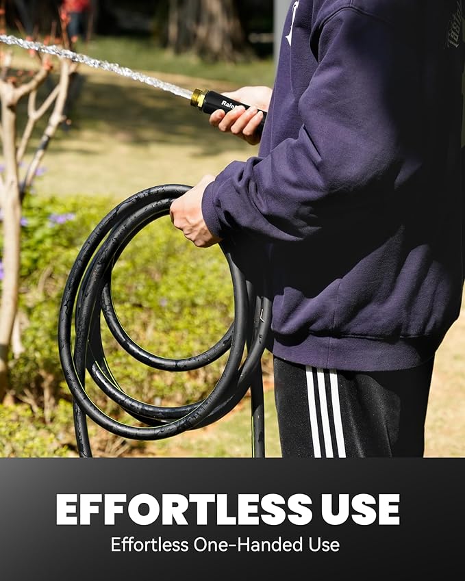 RAINPOINT Short Leader Garden Hose 5ft x 5/8", Water Hose Heavy Duty, Flexible, Lightweight Durable Hybrid Hose with Swivel Handle for Yard, Car Wash, Pets, No Kink, Female to Female Fittings
