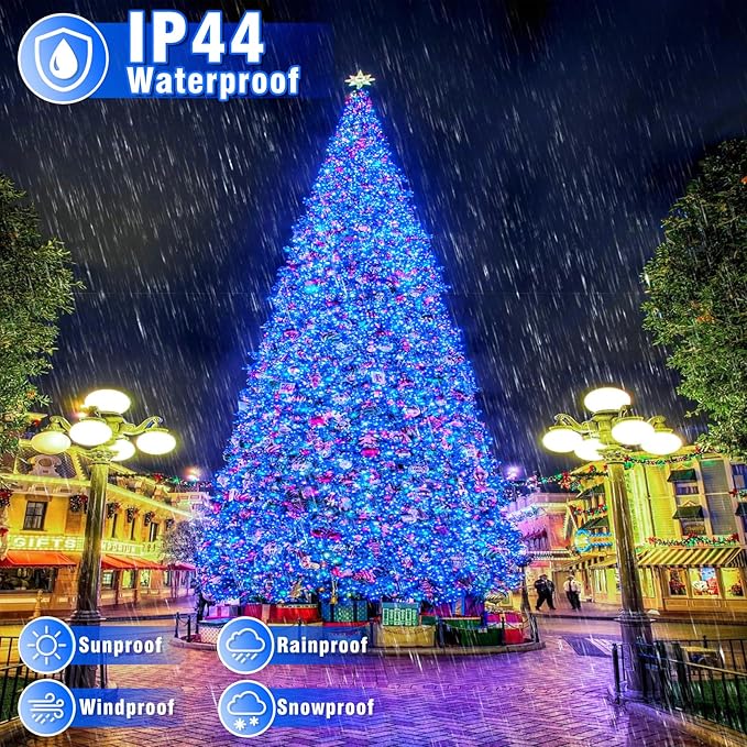 Christmas Lights Indoor, 132FT 400 LED Outdoor String Lights with 8 Modes Waterproof, Plug in Fairy Twinkle Lights Clear Wire for House Bedroom Patio Window Garden Wedding Decorations