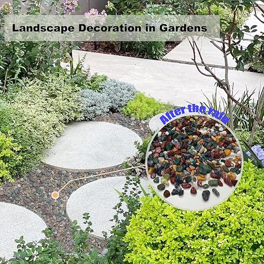 5LB Succulents Rocks for Plants Cactus Gravel Pebbles for Fish Tank 1/2 Inch Natural River Rocks for Vase, Aquarium, Landscaping,Bonsai,Terrarium Pebbles, Mixed Color