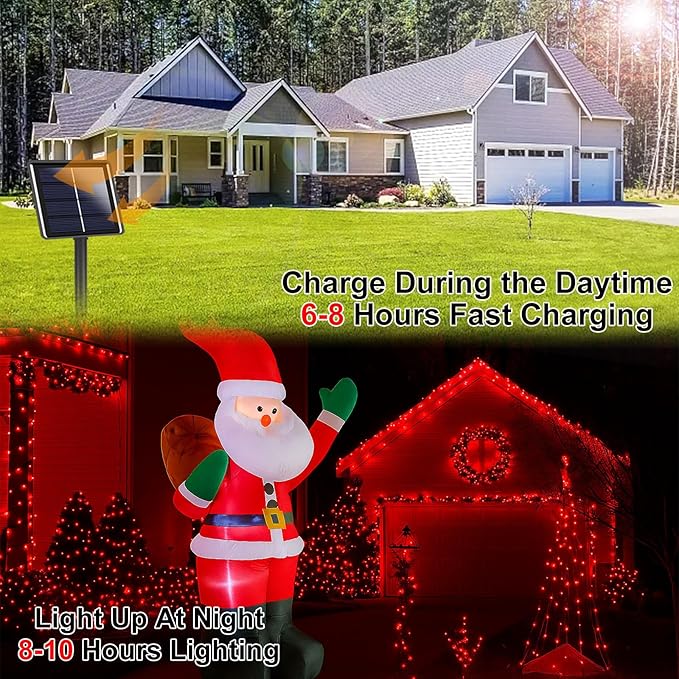 Extra-Long 144FT Solar String Lights for Outside, 2 Pack 400LED Solar Christmas Lights Outdoor, Waterproof Copper Wire with 8 Modes Twinkle Fairy Lights for Tree Garden Christmas Decorations (Red)