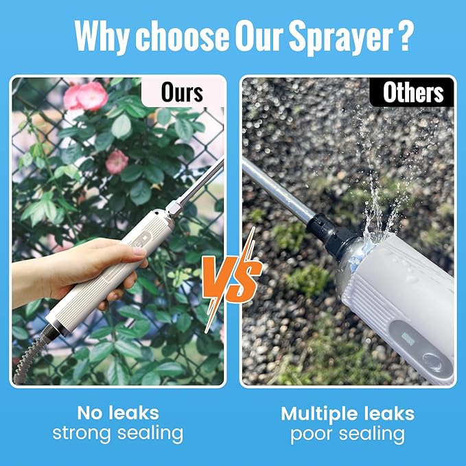 Sprayers in Lawn and Garden - 3.6 Gallon Battery Powered Sprayer with Pump, Telescopic Wand,Water Hose Nozzle - Portable Yard Sprayer for Weed Control, Fertilizing, Watering（Oranger）