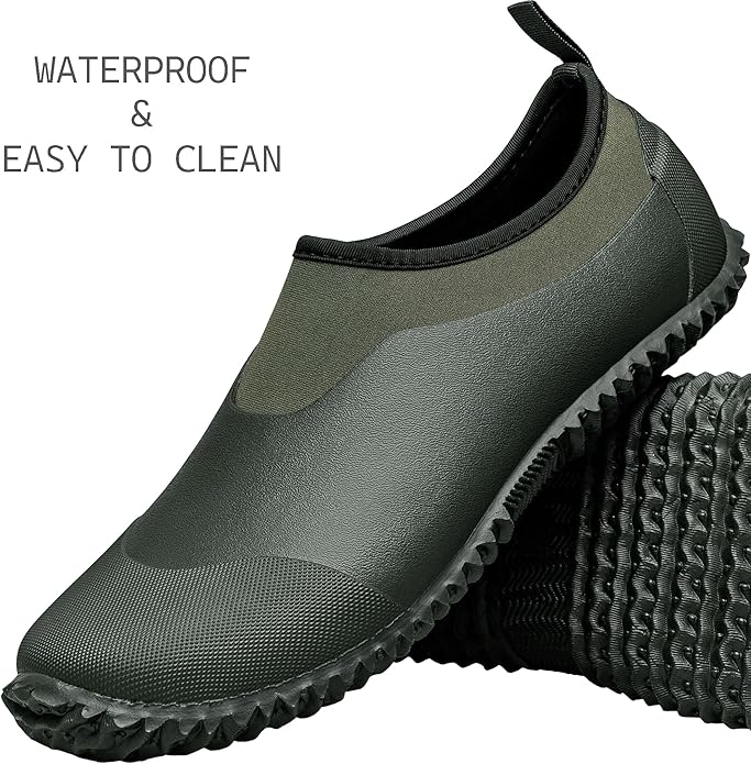 TENGTA Unisex Waterproof Garden Shoes Womens Rain Boots Mens Car Wash Footwear