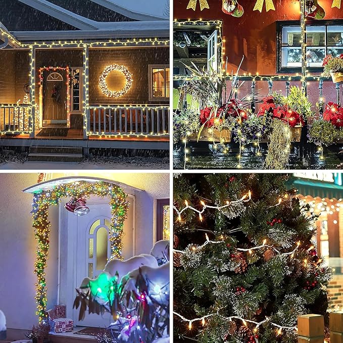 Christmas Lights Clear White 70 Count Incandescent Light UL Certified Connectable Christmas Tree Lights with White Wires for Indoor Outdoor Xmas, Wedding, Holiday, Party, Home Decorations