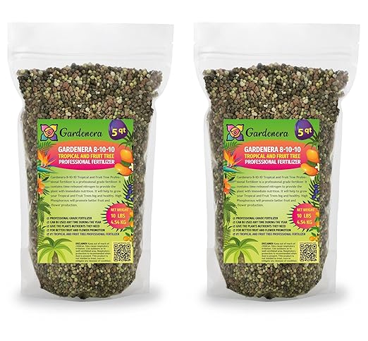 𝐏𝐑𝐎𝐅𝐄𝐒𝐒𝐈𝐎𝐍𝐀𝐋 8-10-10 Professional Fertilizer for Banana, Flowering, and Fruit Trees, Ornamentals - Boosts Flowering & Fruiting - for Indoor & Outdoor Plants (10 QUARTS)