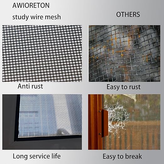 Wire Mesh Sheet, 4 Pack 16 Mesh Woven PVC Coated Galvanized 8 × 12 inch（30 X 21CM） Woven Wire Mesh for Vent, Cage, Cabinets Mesh, DIY Project.