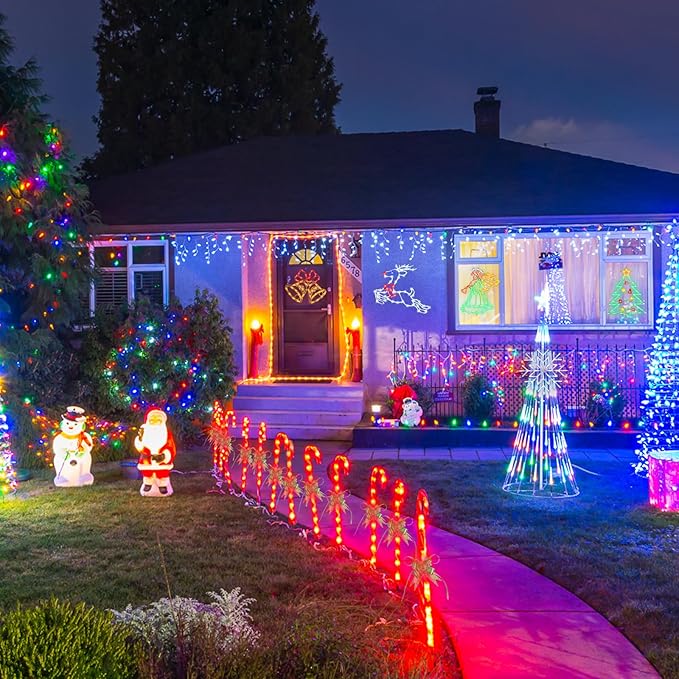 35" Candy Cane Lights - 20 Pack 8 Modes, 30V LED Candy Cane Lights Christmas Decor, Outdoor Christmas Decorations for Yard, Lawn, Garden and Pathway