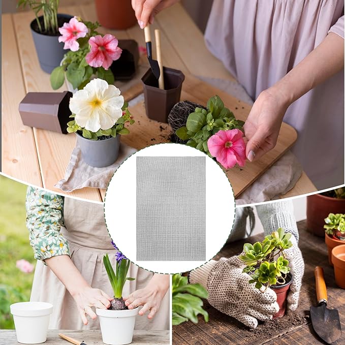 30pcs Plant Pot Mesh Hole Pad, Plant Pot Drainage Mat, 11.8x7.8 Inch Black Square Soil Screen for Pots for Garden Outdoor Potted Plants Keep Soil from Flowing Away