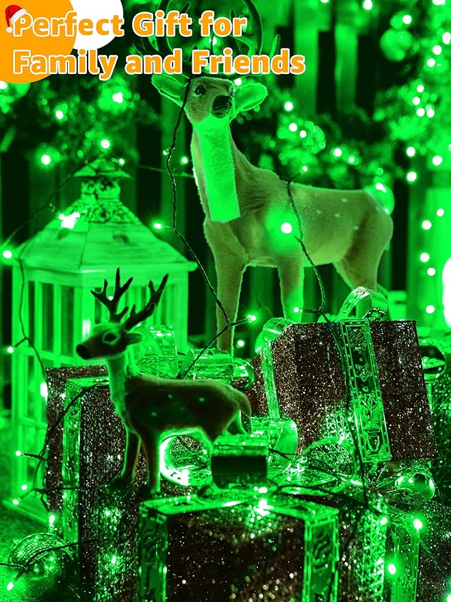 500 LED 164 FT Christmas Lights, Waterproof Outdoor String Lights with Remote and Timer, Christmas Tree Lights with 8 Modes Dimmable, Fairy Lights for Holiday Decor (Green)