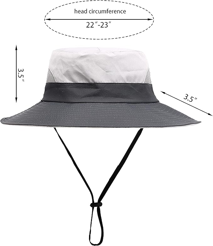 Womens Summer Sun Hat Beach Hat Wide Brim Outdoor UV Protection Hat Foldable Cool Mesh Ponytail Bucket Hat