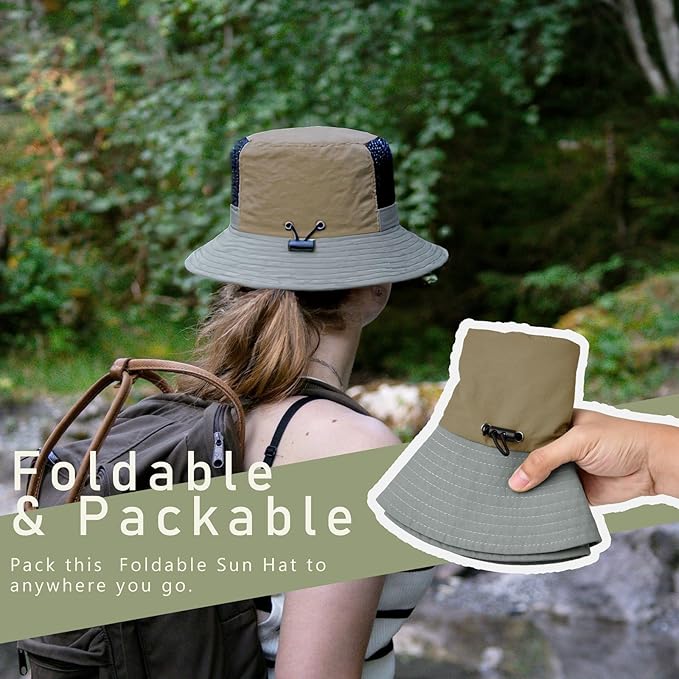 ZOORON Sun Hats for Teens Men Women Waterproof Fishing Hat UPF 50+ Bucket Hat Quick Dry Safari Hat for Beach Hiking Garden