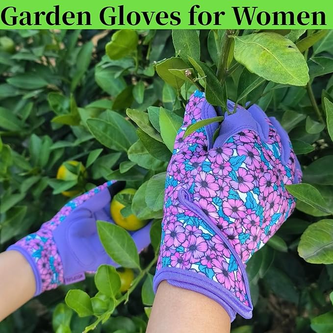Thorn Proof&Puncture Resistant Gardening Gloves with Grip,Garden Glove for Women, Leather Yard Work Gifts