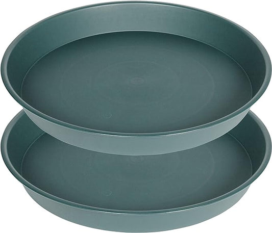 2 Pack of Bird Bath Bowl 12", 1.6" Depth, 10 12 inch Birdbath Bowls Dish Only for The Garden, Large Plant Saucer (12", Green)