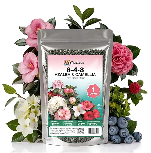 𝐁𝐄𝐒𝐓𝐒𝐄𝐋𝐋𝐄𝐑 Premium 8-4-8 Acidic Fertilizer for Azaleas, Camellias, Hydrangeas, Blueberries, Gardenias, Magnolia Trees, Evergreens and Rhododendrons - Ideal Iron-Rich Plant Food - 1 Quart