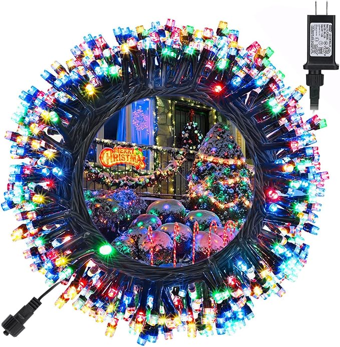 Toodour Christmas Lights Outdoor, 131ft 350 LED String Lights, Timer, Waterproof 8 Modes Outdoor Christmas String Light - Twinkle Light for Tree Home Garden Yard Wedding Party Xmas Decor(Multicolor)
