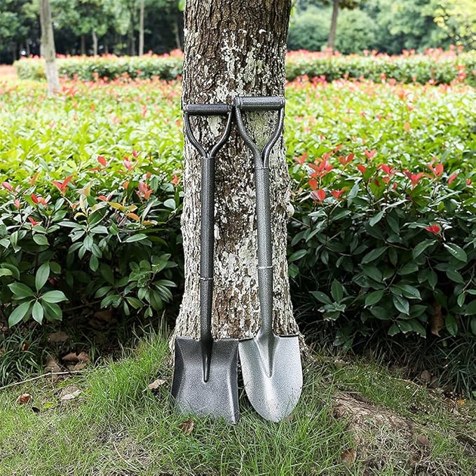 2 Pcs Handle Mini Spade with Shovels for Digging - All Metal Square Point Shovel - Steel Shovel Straight Spade（wh000007）