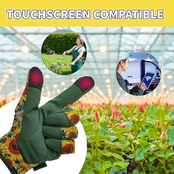 Thorn Proof&Puncture Resistant Gardening Gloves with Grip,Garden Glove for Women, Leather Yard Work Gifts