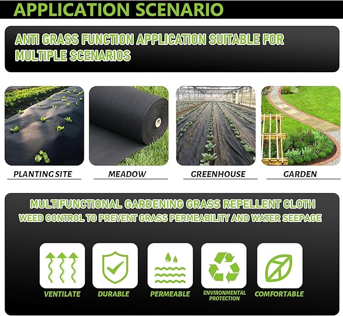 5 OZ Non Woven Geotextile Landscape Fabric, Weed Barrier Landscape Fabric for Landscaping, French Drains, Underlayment, Erosion Control, Construction Projects, 4x100FT Black