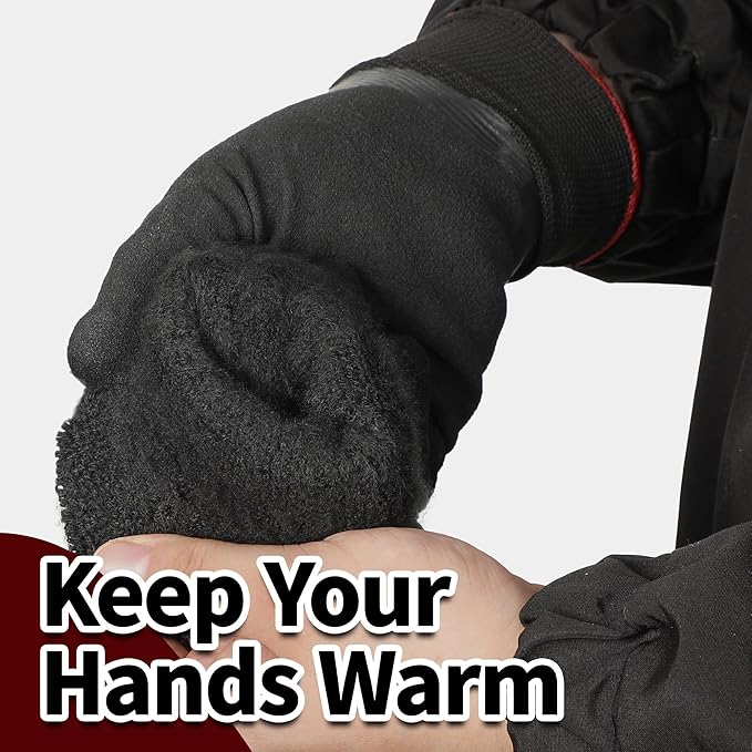 Schwer 2 Pairs Waterproof Winter Work Gloves, ANSI A2 Cut Resistant Freezer Gloves for Outdoor Cold Weather Keep Hands Warm, Thermal Insulated Gloves for Shoveling Snow, Ice Fishing, Super Grip, L