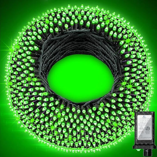 340 LED 90FT Christmas String Lights Outdoor, 12 Pro Modes and Timer Memory & Brightness, Plug in Waterproof Dark Green Wire Twinkle Light for for Xmas Yard Tree Wedding Party Decor (Green)