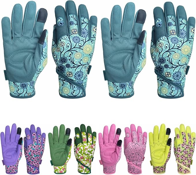 Thorn Proof&Puncture Resistant Gardening Gloves with Grip,Garden Glove for Women, Leather Yard Work Gifts