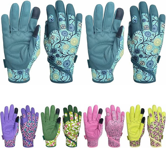 Thorn Proof&Puncture Resistant Gardening Gloves with Grip,Garden Glove for Women, Leather Yard Work Gifts