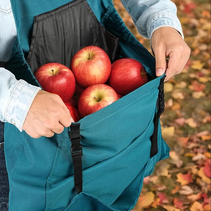 Gardening Apron, Garden Apron with Quick Release Pockets,Water Resistant Oxford with Adjustment Cross Strap,Farm Work