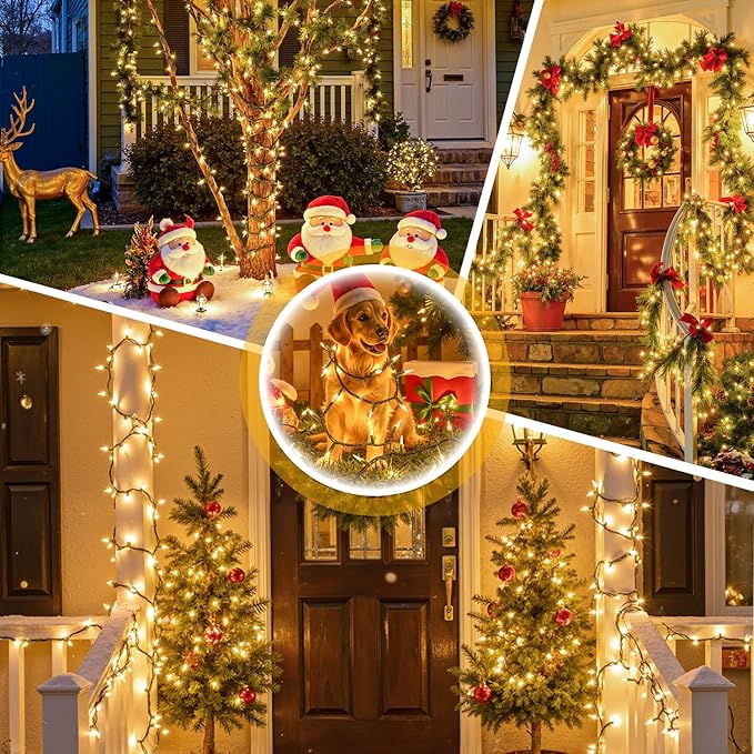 50-Count White Christmas Lights with Green Wire, 13FT Incandescent Bulbs Mini String Lights Connectable for Indoor, Christmas Tree, Outdoor, Classroom, Party, Garland, Xmas